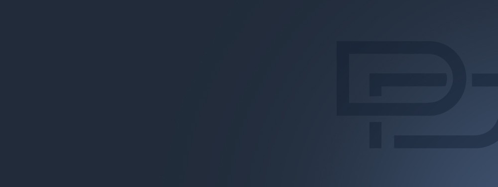 Dark blue gradient background with a partial, stylized letter "D" and "J" logo visible on the right side.